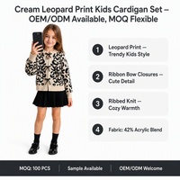 Vêtements en tricot pour enfants personnalisés OEM & ODM, tricot côtelé à manches longues, col rond, devant ouvert, style preppy, automne-hiver, acrylique
