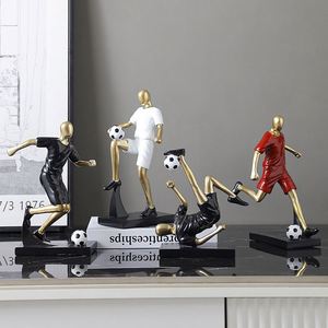 Modern Soccer Ornaments Resin Figure Sculpture Crafts Football Player Handicraft Home Living Room Desktop Decoration - Product Image 1