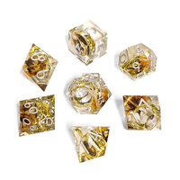 Ventes chaudes usine : Ensemble de dés en résine personnalisés avec fleurs séchées incrustées, pour jeux de dés de table RPG D&D Dungeons & Dragons
