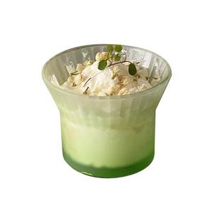 Tasse à café en verre borosilicate de 220 ml avec anse, motif vertical dégradé créatif et avancé, forme irrégulière - Product Image 1