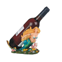 Artisanat en résine, série Océan, support à vin en forme de statue, décoration de la maison, décoration de fête, figurine de sirène, porte-bouteille de vin