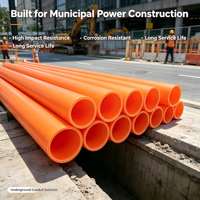 Tube MPP renforcé orange de 180 mm à longueur personnalisée, haute performance, haute pression, faible friction, pour l'ingénierie de dissimulation en profondeur