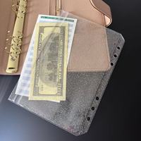 Pochettes à fermeture éclair en PVC scintillant A5 A6 A7, pochettes doubles, enveloppes budgétaires pour argent, enveloppes pour documents