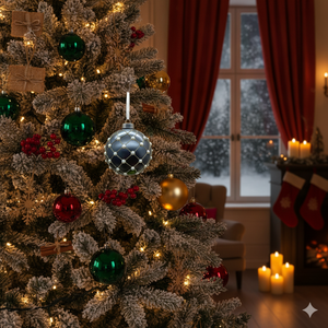 Boule de Noë<span class=keywords><strong>l</strong></span> en verre noir mat, motif grille dorée scintillante avec perles blanches, pour décoration d'<span class=keywords><strong>arbre</strong></span> de Noë<span class=keywords><strong>l</strong></span> - Product Image 4