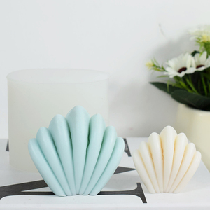 Zevenbladige schelp schelpvormige siliconen kaars- en zeepvorm DIY bruiloft verjaardag kaarsenvormen 3D voor kaarsen maken - Product Image 3