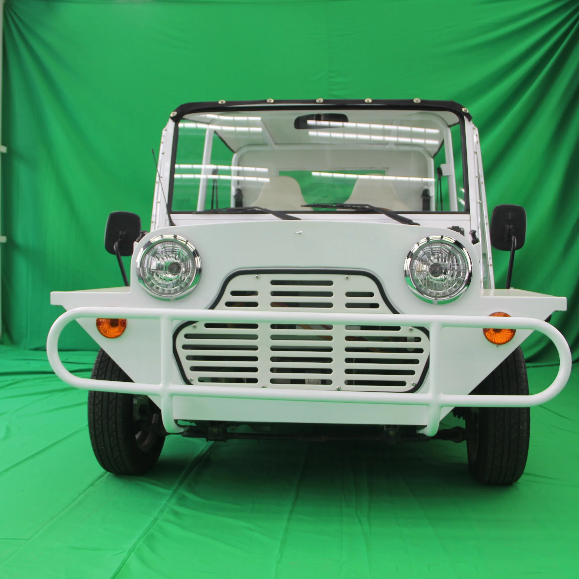 Penjualan Terbaik 2023 warna biru tubuh Jeep 4 roda klasik Moke listrik pantai Kereta Mini Moke
