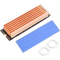 Dissipateur thermique M.2 en cuivre pur Nvme ssd 7 ailettes avec tampon thermique en silicone pour PC / PS5 M.2 PCIE NVMe SSD ou M.2 SATA SSD