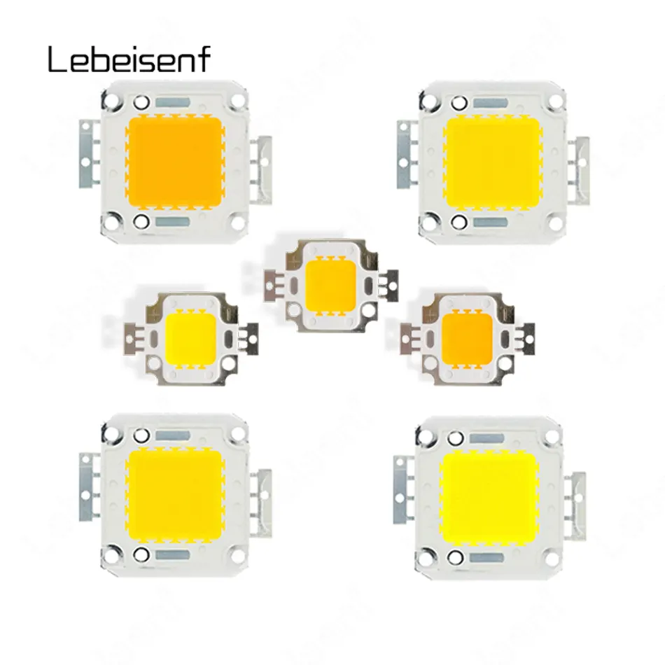 LED COB чип 10 Вт 20 Вт 30 Вт 50 Вт 70 Вт 100 Вт квадратная медная рамка натуральный теплый белый Выделите интегрированные бусины 3000K 4000K 6000K бусины