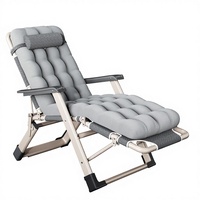 Chaise inclinable pliable pour la pause déjeuner - Design moderne et simple, cadre en métal, chaise de plage portable avec dossier pour la maison