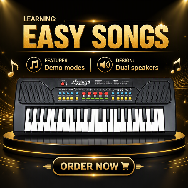 37-Key Kids Electronic Keyboard Portable ABS Musical Toy for Early Learning Musical Instruments for Ages 8-13 & 14+