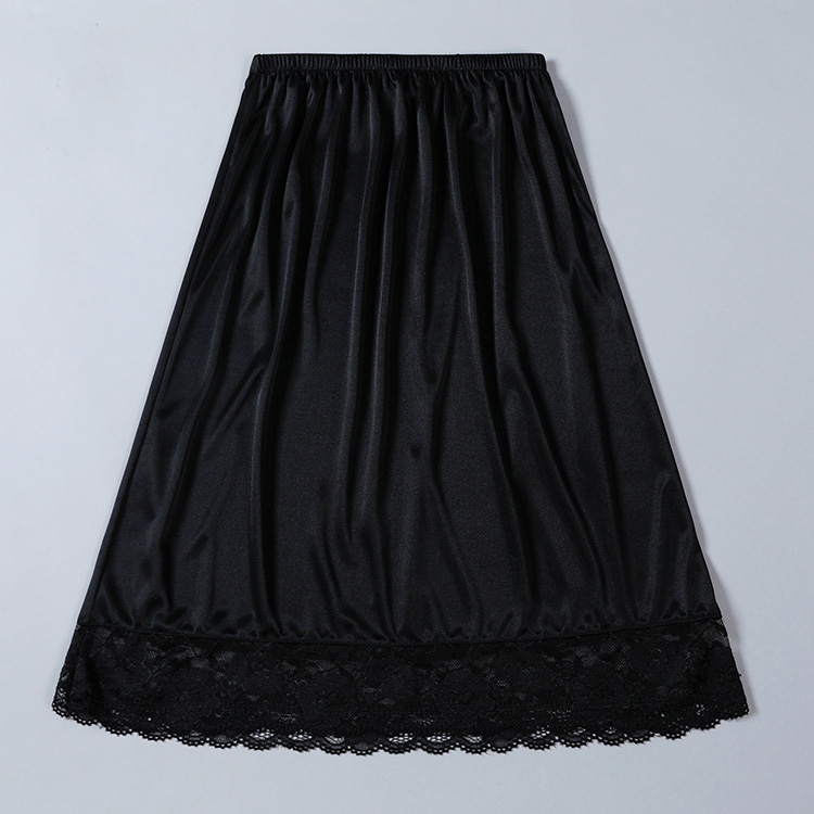 55cm Long Women Satin Half Slip Underskirt - A Line Petticoat