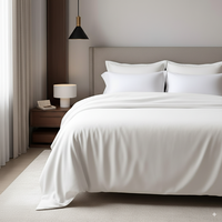 Parure de draps en microfibre double brossage, douce pour la peau, 4 pièces, pour lits de couleur unie