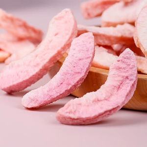 Tranches de pêche lyophilisées de qualité supérieure, roses sucrées et croustillantes, coupées en gros pour collations et garnitures de boissons - Product Image 1