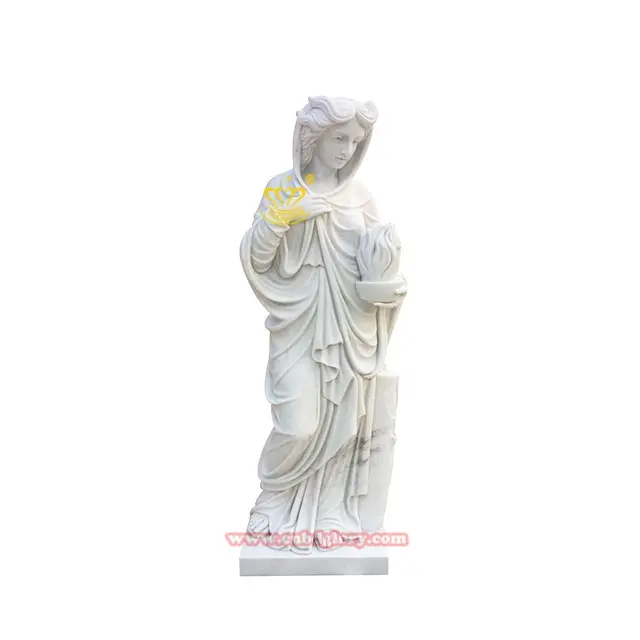 Estatua de mármol antiguo para mujer, escultura de Arte Moderno pulido al aire libre