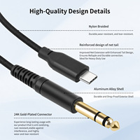 Adaptateur USB TYPE-C vers prise jack 6,35 mm stéréo (1/4 TRS) avec puce numérique intégrée pour instruments