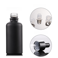 Flacon d'huile essentielle noir mat givré 10ml 20ml 30ml 50ml, flacon compte-gouttes en verre noir avec bouchon compte-gouttes noir