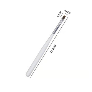 แปรงทาเล็บแบบหัวแบนด้ามสั้น ด้ามพลาสติกสีขาวเดี่ยว อุปกรณ์ทำเล็บ - Product Image 2