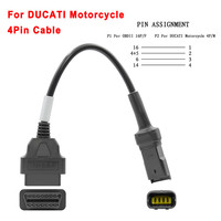 Cable de diagnóstico para motocicleta Ducati, adaptador de Cable de 4 pines a OBD2 de 16 pines