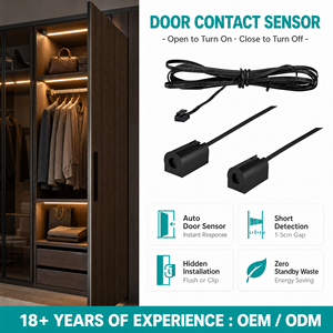 CHALAAT Série de capteurs intelligents 4-en-1 pour armoire 12V/24V, détection de mouvement PIR par geste de main, contact de porte, variateur tactile pour éclairage LED - Product Image 4