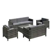 Ensemble de canapés de jardin en osier métallique personnalisé pour l'extérieur, luxe moderne, tissage en aluminium et rotin