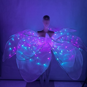Vestido <span class=keywords><strong>de</strong></span> flores <span class=keywords><strong>de</strong></span> píxel LED futuro <span class=keywords><strong>de</strong></span> alta calidad escenario shwo con una <span class=keywords><strong>cabeza</strong></span> brillante guirnalda flor Hada glist - Product Image 4