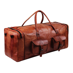Bolsa de Viaje Deportiva de Cuero 100% Genuino, con Costuras Reforzadas, Compartimentos Espaciosos, Fácil de Transportar, de Poliéster - Product Image 1