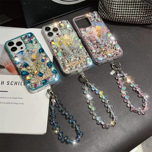 เคสเพชรแวววาวลายดอกไม้ที่สวยงามสำหรับ iPhone 16 PRO MAX 15 14 13เคสพลอยเทียมสำหรับ XR XS MAX 8 <span class=keywords><strong>7</strong></span>ฝาหลัง - Product Image 6