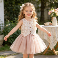 Ensemble pour fillette, gilet fleuri mignon + jupe tutu, 2 pièces, ensemble de vêtements d'été mignon