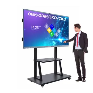 Özel ofis okul eğitim ekipmanları 75 inç Android sistemi ile 120 inç interaktif akıllı beyaz tahta