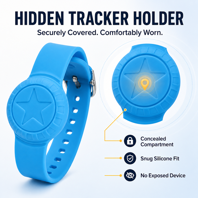 Kids GPS Tracker Child Tracker Smart Locator for Children Compatible with Find My and Find Hub Soft Silicone Wristband