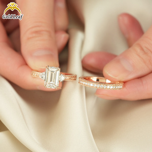 Anillo Personalizado Goldleaf de Oro Rosa de 14k y 18k con Diamante Cultivado en Laboratorio OCT 1CT 2CT 3CT DEF VVS VS - Product Image 2