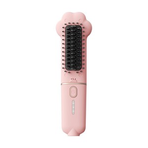 Cat Paw Hair Straightener Comb Z07 Pink Titanium Coating Negative Ion Styling For Dry And Wet Hair - Product Image 4
