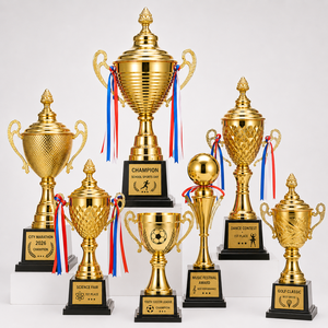 Coupe trophée artisanale en métal haut de gamme avec boîte cadeau, logo personnalisé pour la reconnaissance d'entreprise et les récompenses d'appréciation des partenaires - Product Image 1
