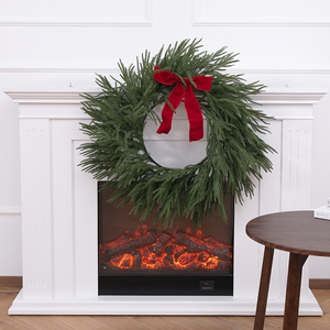 Handmade Norfolk Pine <b>Plastic</b> Christmas Wreath with Soft Material Feeling Pine Needles - Product Image 2