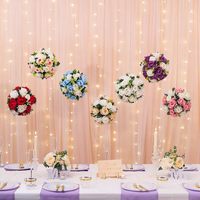 Grands centres de table romantiques en fleurs de soie pour mariage, arrangement de boules de fleurs artificielles violettes et blanches, décoration de Noël