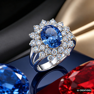 Custom 10K/14K/18K Solid Gold Oval Lab Grown Sapphire Zircon Halo Ring IGI Certified VVS-VS Quality Brilliant Cut Wedding Micro - Product Image 4