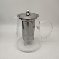 Bouilloire à thé et théière Théière en verre avec infuseur à thé amovible en vrac Théière en verre sûre pour la cuisinière