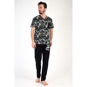 Conjunto de Bata y Pijama Casual para Hombre con Cuello en V y Manga Corta, Tejido de Punto Waffle con Característica Térmica, Estampado de Logotipo Personalizado y Bolsillos - Product Image 4
