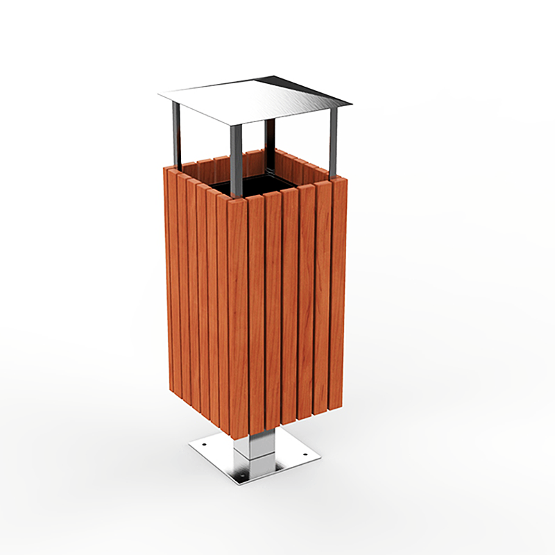 Cheap Public Garbage Container Dustbin Management Garden Bin Waste Wood Park Outdoor Trash Can