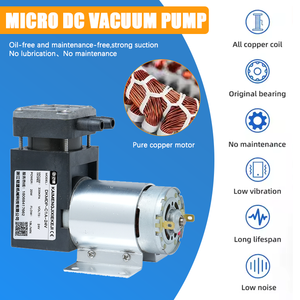 KMDP-C124V DC ללא מברשות 10W 360g צינור חיצוני 6.5 מ\\\"מ קוטר פנימי 5 מ\\\"מ עבור זרימת אוויר 280kPa/-80kPa משאבת אוויר מיני דיאפרגמה - Product Image 5