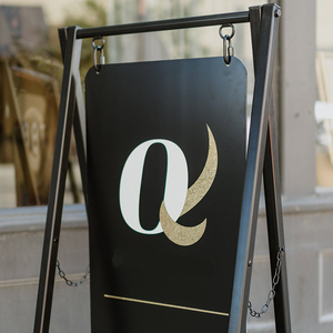 Jh-mech bảng bánh sandwich màu đen ký Bảng <span class=keywords><strong>menu</strong></span> kim loại khung tối giản cho màn hình sự kiện kinh doanh đám cưới - Product Image 3