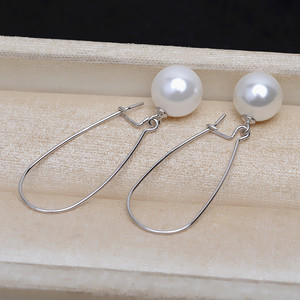 Aretes de Plata S925 de Estilo Simple con 4818 Broches para Oreja, Accesorios de Perlas de 7-10 mm, Componentes y Fornituras de Joyería DIY de Círculo Fino - Product Image 2