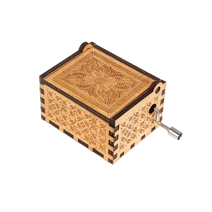 Carillon in legno a manovella classico intagliato per buon natale musica funzionale che suona per regali di festa - Product Image 3