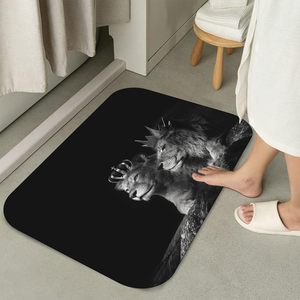 Juego de accesorios de baño de animales salvajes de 4 Uds., cortina de león africano con <span class=keywords><strong>corona</strong></span> con alfombra antideslizante, cubierta de <span class=keywords><strong>tapa</strong></span> de <span class=keywords><strong>inodoro</strong></span>, alfombrilla en forma de U en Stock - Product Image 5
