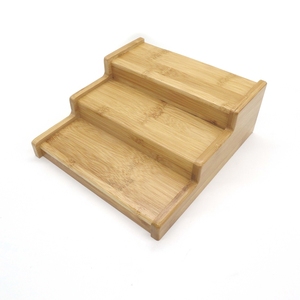 Expandable Space-saving Bamboo Spice Rack Storage Organizer For Kitchen Desktop Organizer With 3 Shelf