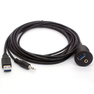 Kit Cavo di Prolunga <span class=keywords><strong>USB</strong></span> 3.0 + <span class=keywords><strong>AUX</strong></span> 3.5mm per Cruscotto Auto, Cavo <span class=keywords><strong>USB</strong></span> <span class=keywords><strong>AUX</strong></span> a Incasso - Product Image 3
