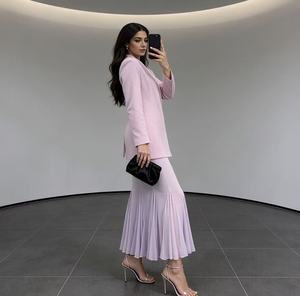 Elegante Conjunto de Blazer Formal <span class=keywords><strong>Azul</strong></span> <span class=keywords><strong>Pastel</strong></span> y Falda Sirena - Perfecto para Invitadas de Boda, Ropa de Oficina y Cenas - Product Image 4