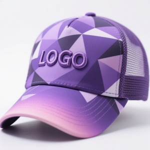 Custom Mesh Trucker Cap Geometric Pattern Embroidered Logo Adjustable Back Unisex Casual Sport Hat Four Seasons Wear - Product Image 5