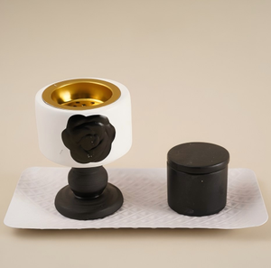 2025 thiết kế mới arabesque hoa gốm kim loại hương Burner Trung Đông phong cách khuếch tán hương thơm cho nhà hương liệu - Product Image 1