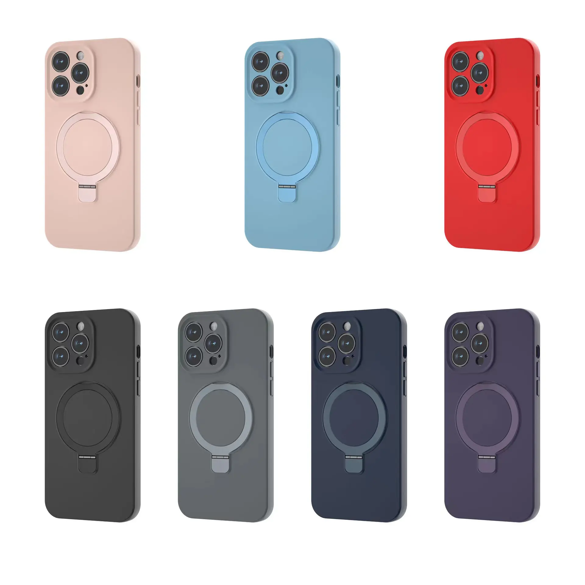 Leyi nouvelle couverture de téléphone en silicone OEM 360 coque de protection complète porte-anneau antichoc pour Iphone 15 pro max étuis de téléphone portable